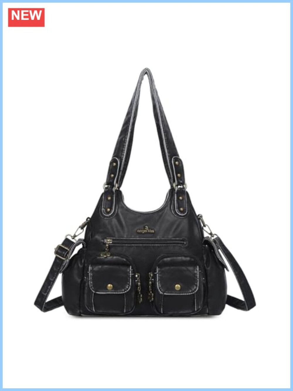 Women's Hobo Shoulder Bag Soft PU Leather Large Crossbody Purse